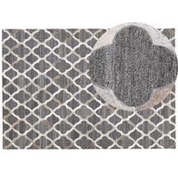 PATCHWORK-TEPPICH Rolunay 230/160 cm - Grau, Fell (160/230cm) - Beliani
