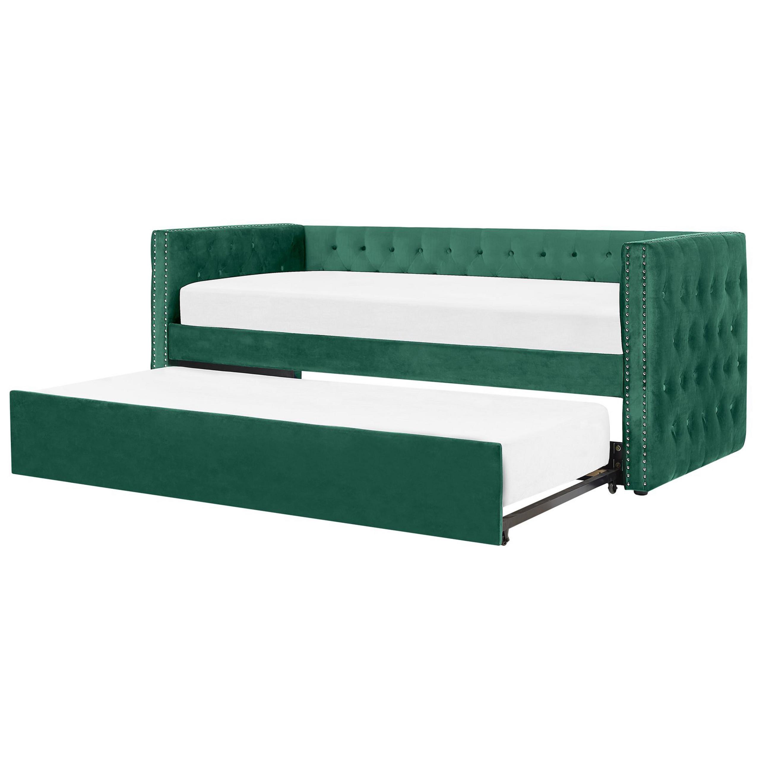 TAGESBETT 90/200cm Smaragdgrün Gassin - Grün, Textil (90/200cm) - Beliani