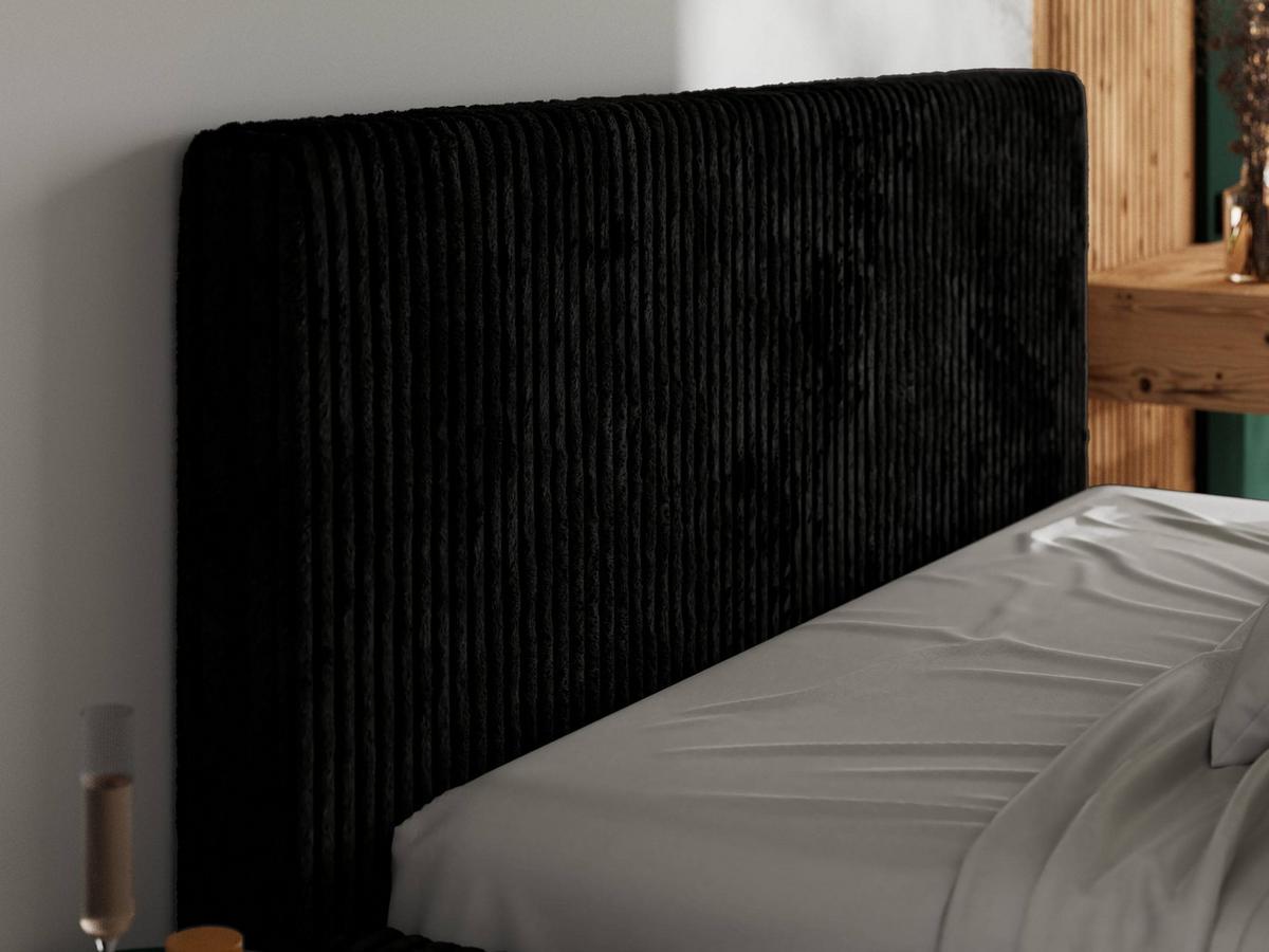 POLSTERBETT TILIANO CLASSIC 140/200 - Schwarz Cord - Pocket-Matratze - Schwarz, Textil (140/200cm) - MKS
