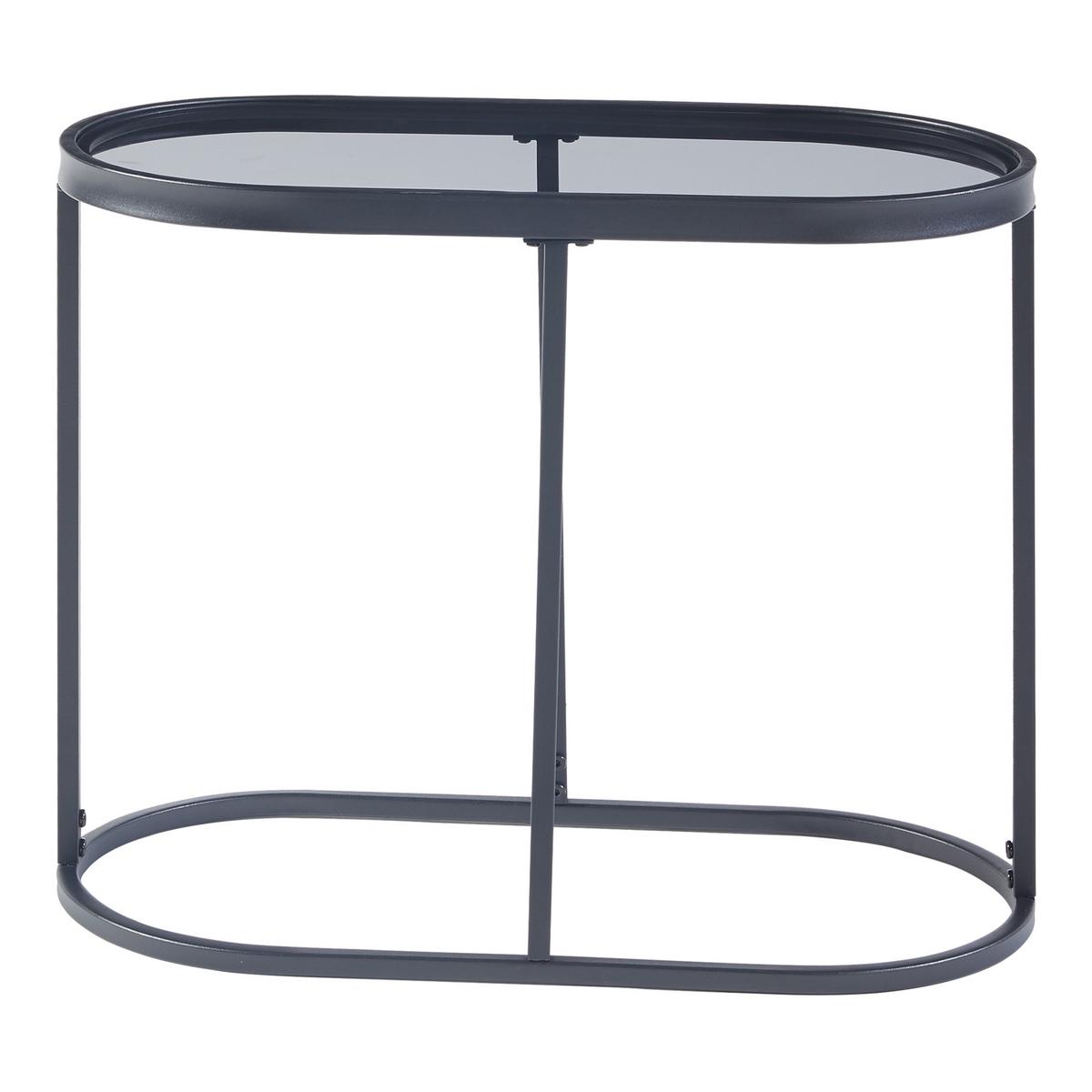 BEISTELLTISCH Luleå - Schwarz, Glas/Metall (27.5/55/45cm) - [en.casa]