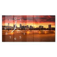 WANDUHR aus Glas 60x30 cm - Sonnenuntergang - Rot, Glas (60/30/0.4cm) - TULUP