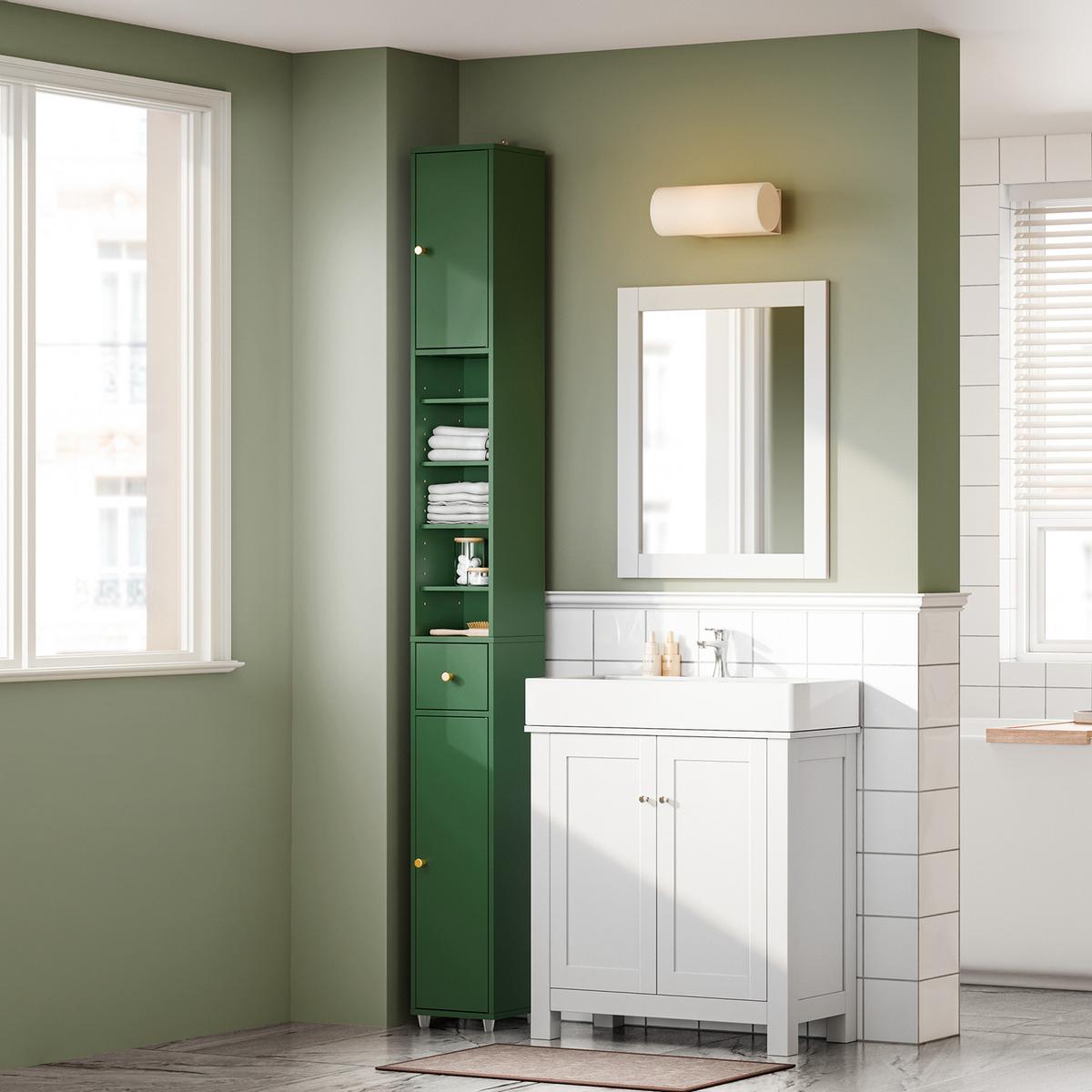 HOCHSCHRANK schmal Grün - Grün, Holzwerkstoff (20/180/20cm) - SoBuy