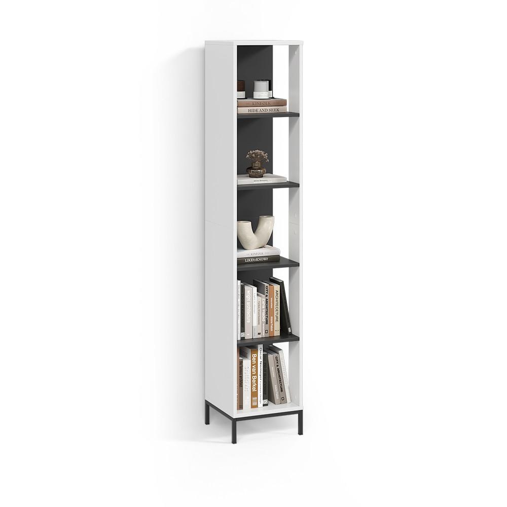 BÜCHERREGAL Aterno Weiß mit 5 Fächern - Weiß, Holzwerkstoff (36/188/36cm) - Livinity®