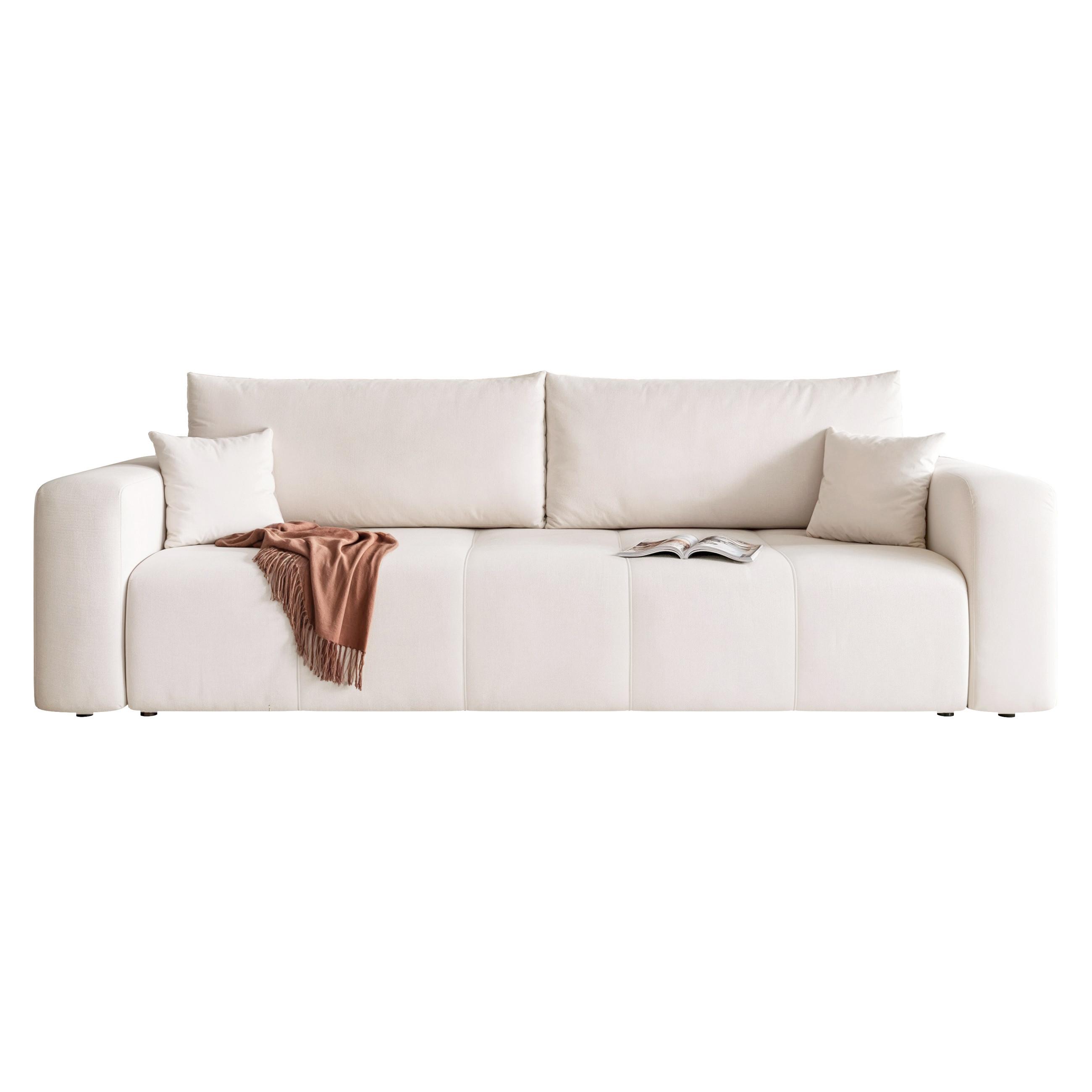 SCHLAFSOFA PEDRO mit Bettkasten Creme - Creme, Holzwerkstoff/Kunststoff (244/79/93cm) - Idohome