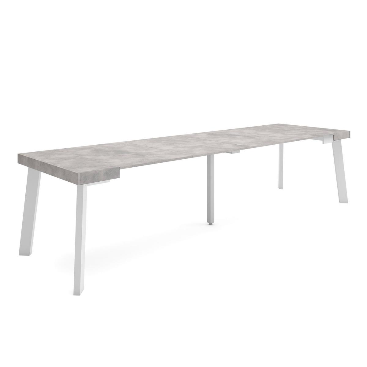KONSOLENTISCH ausziehbar 58 bis 302cm, für 14 Gäste, zementgrau, 90/58/73cm - Grau, Holzwerkstoff (90/302/73cm) - Skraut Home