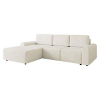 ECKSOFA Bella L, Seite: Links - Creme/Schwarz, Holz/Kunststoff (258/168cm) - MIRJAN24