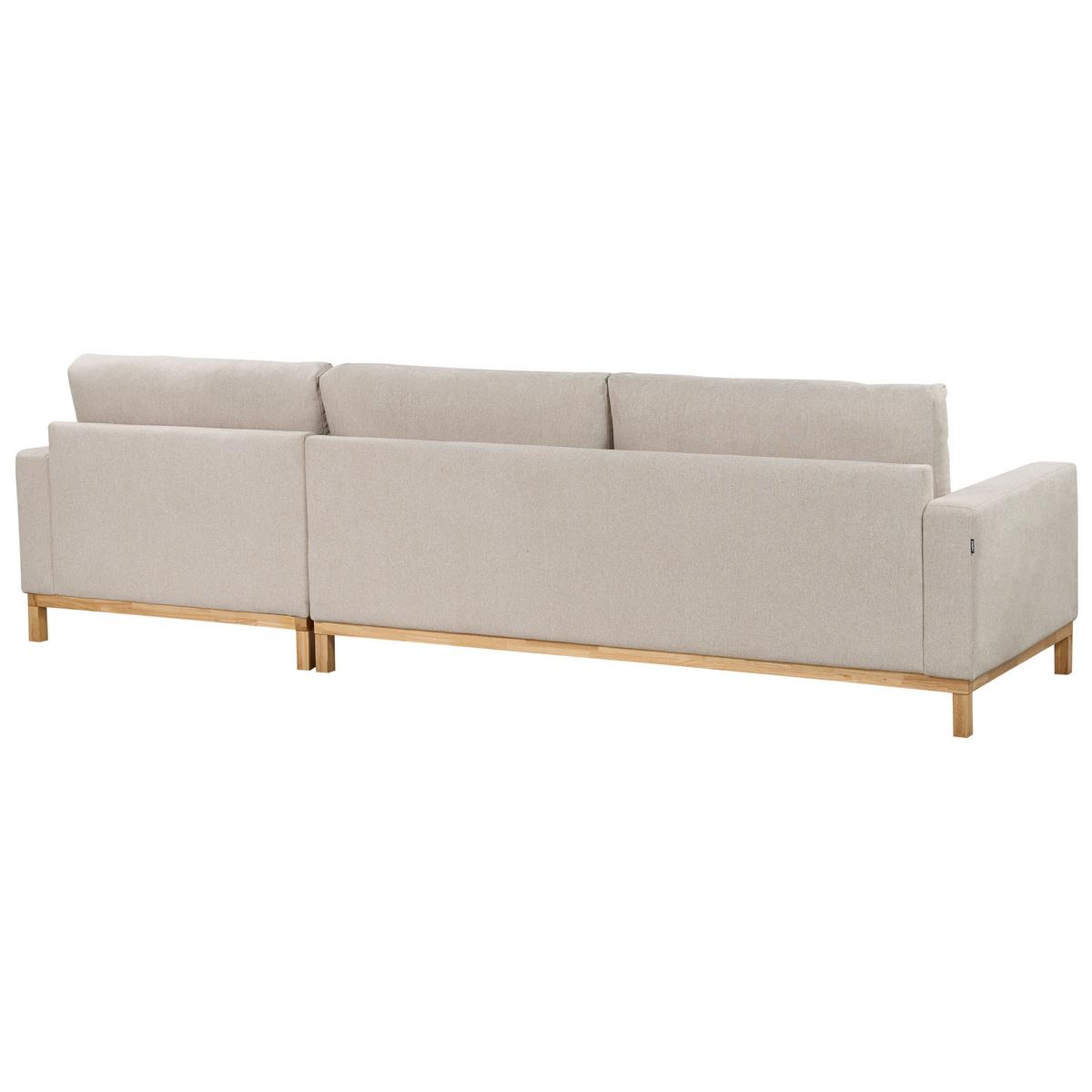 ECKSOFA 4-Sitzer Stoff Beige linksseitig Siggard - Beige/Braun, Textil (321/168cm) - Beliani