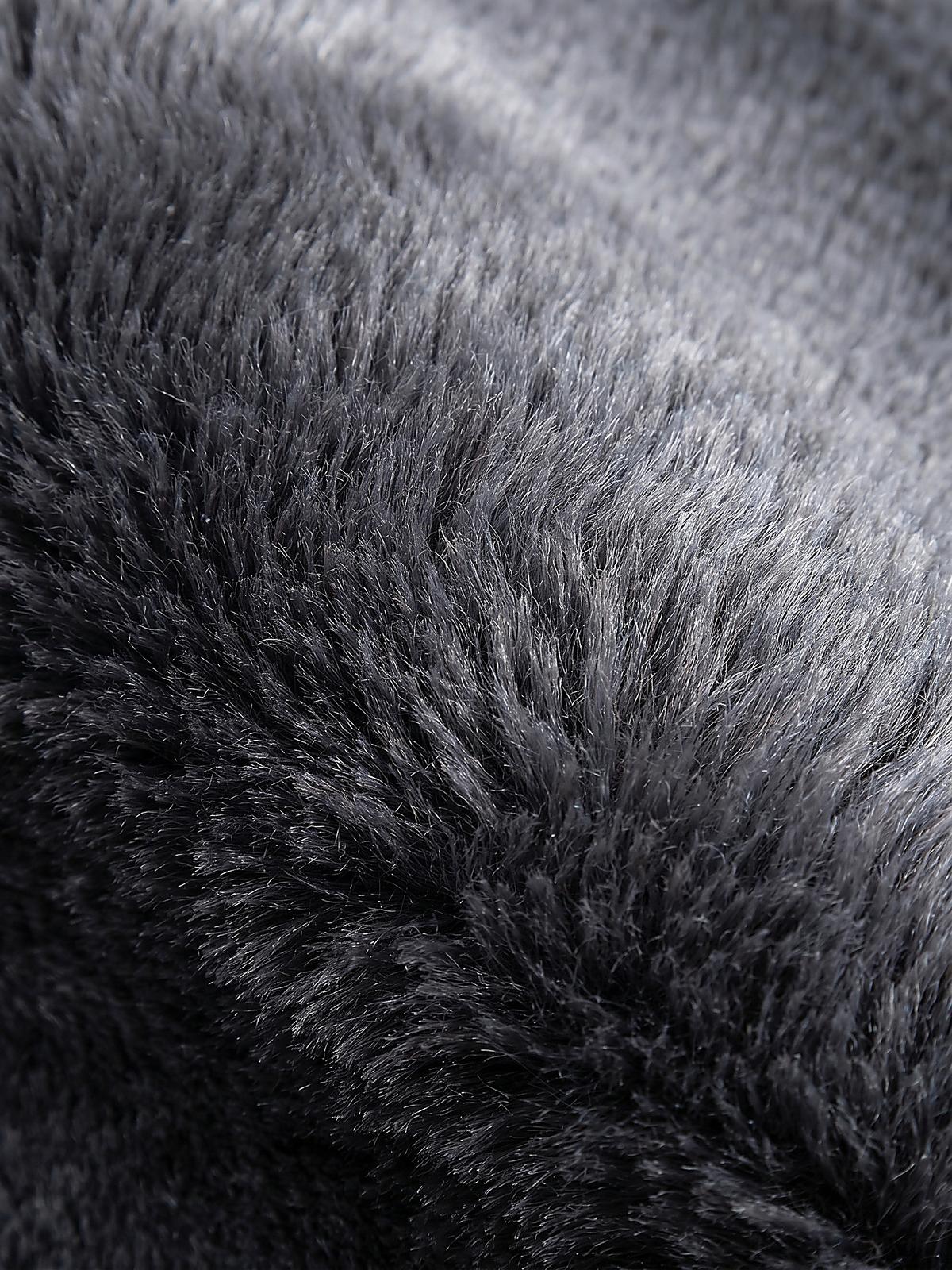 KURZFLORTEPPICH Antirutsch Uni DOUBS Polyester Anthrazit 140 x 200 cm - Anthrazit, Textil (140/200cm) - KADIMA DESIGN