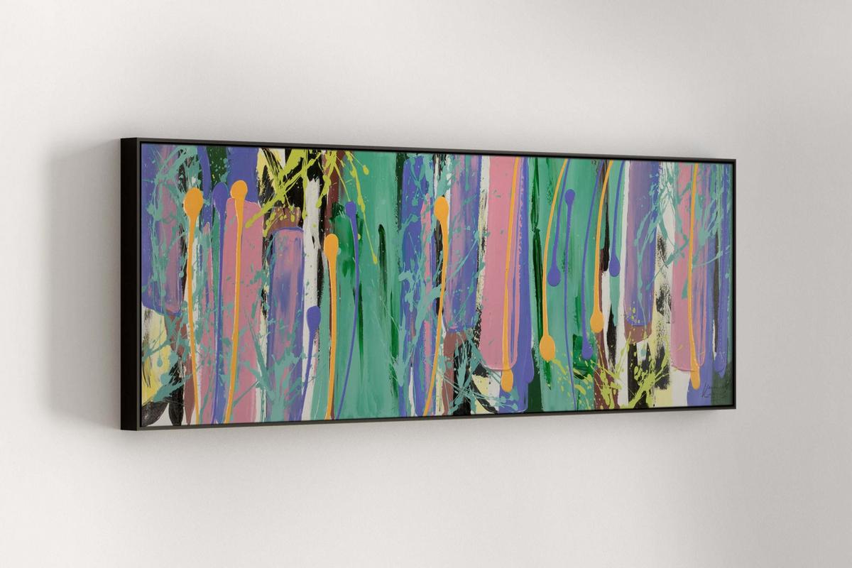 ACRYLBILD HANDGEMALT 150/50 cm - Multicolor, Holz/Textil (150/50cm) - KUNSTLOFT