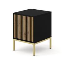 NACHTTISCH Schwarz, Artisan-Schwarz, Gold 41/55/40 - Schwarz, Holzwerkstoff (41/55/40cm) - RAUMHIRSCH FURNITURE