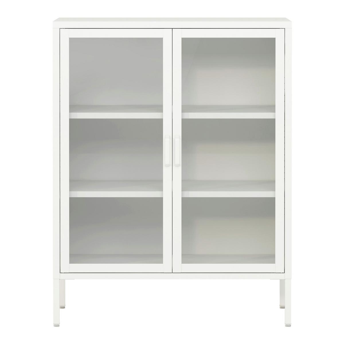 VITRINE Fauske - Weiß, Metall (80/101.5/40cm) - [en.casa]