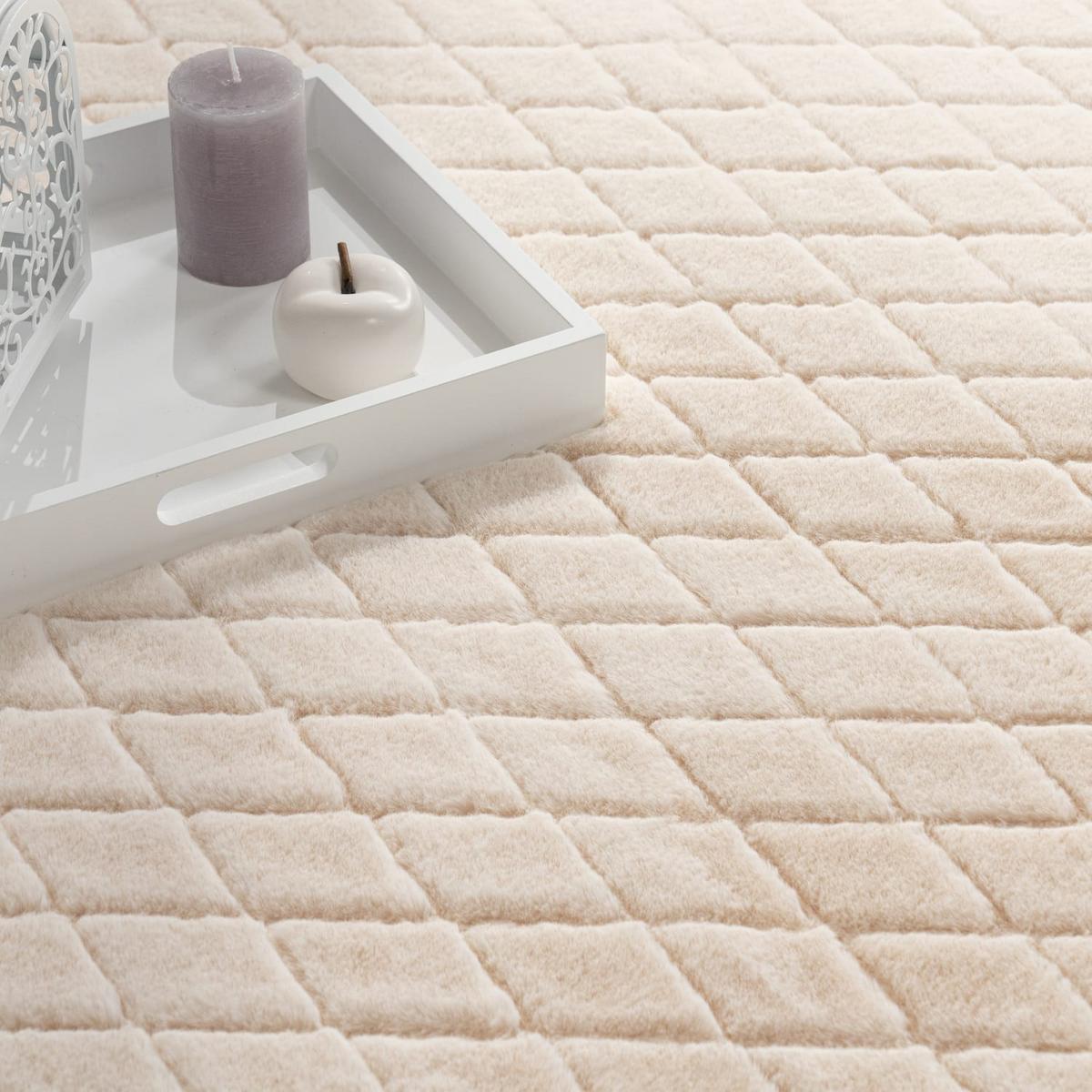 HOCHFLORTEPPICH, mit Struktur, Florhöhe 22 mm, Creme, 80 x 150 cm - Beige, Textil (150/80cm) - KADIMA DESIGN