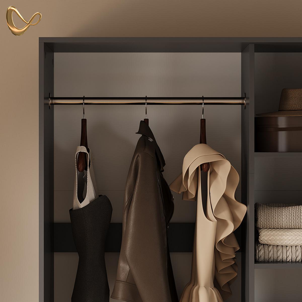 KLEIDERSCHRANK Trento Anthrazit 2er Set - Anthrazit, Holzwerkstoff (100/200/50cm) - Livinity®