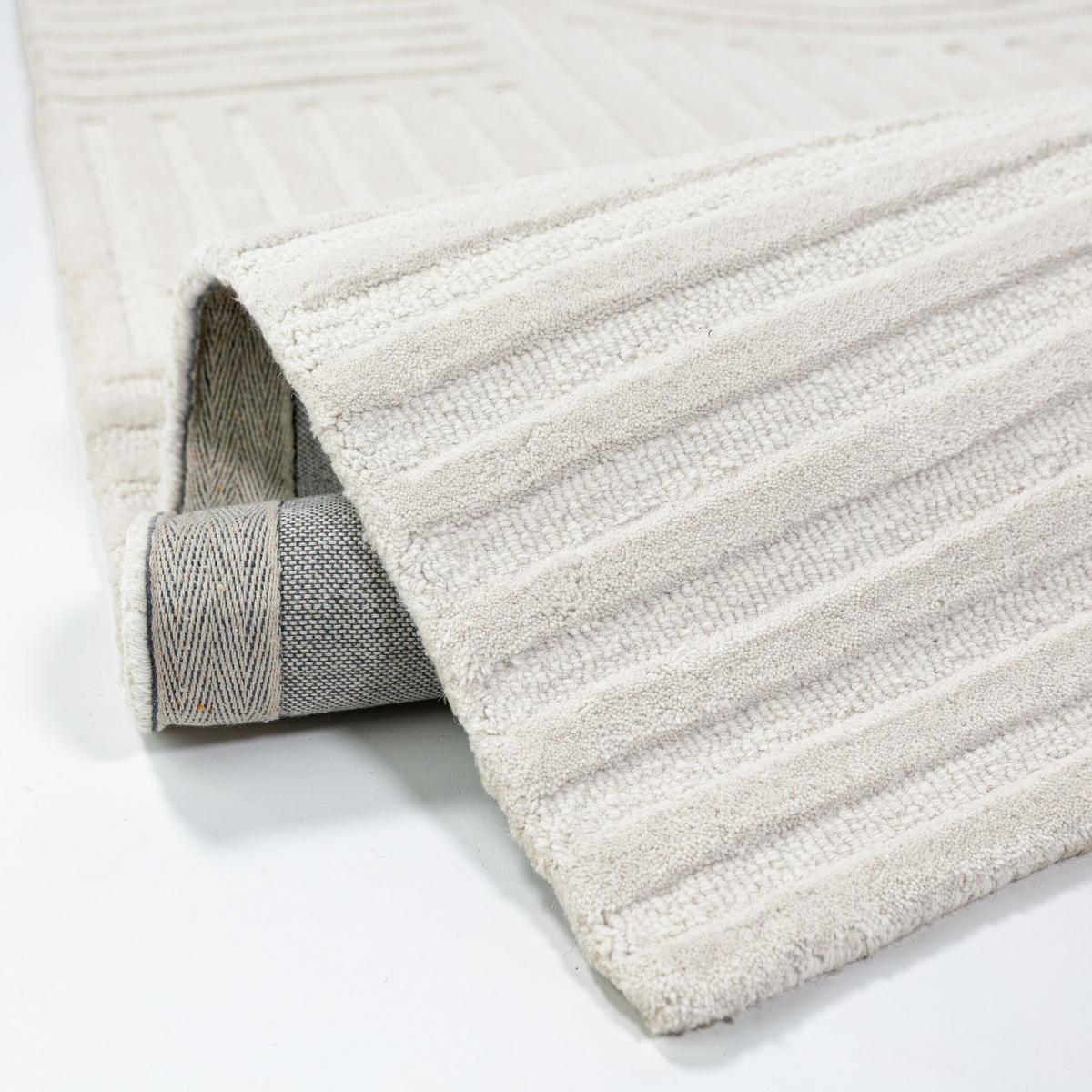 TEPPICH aus Wolle LEVEN in Elfenbein, geometrisch, 200 x 290 cm - Champagner, Textil (200/290cm) - KADIMA DESIGN