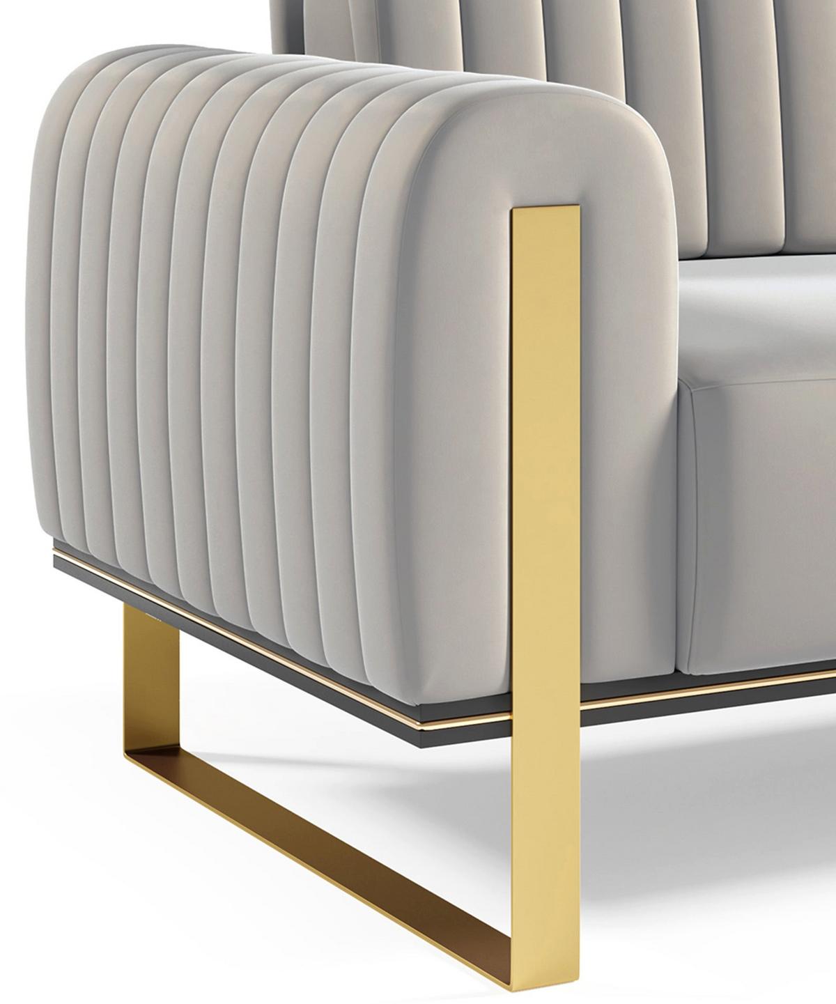 SOFA Parissa 164 cm - Goldfarben/Hellgrau, Textil/Metall (164/79/92cm) - Selsey