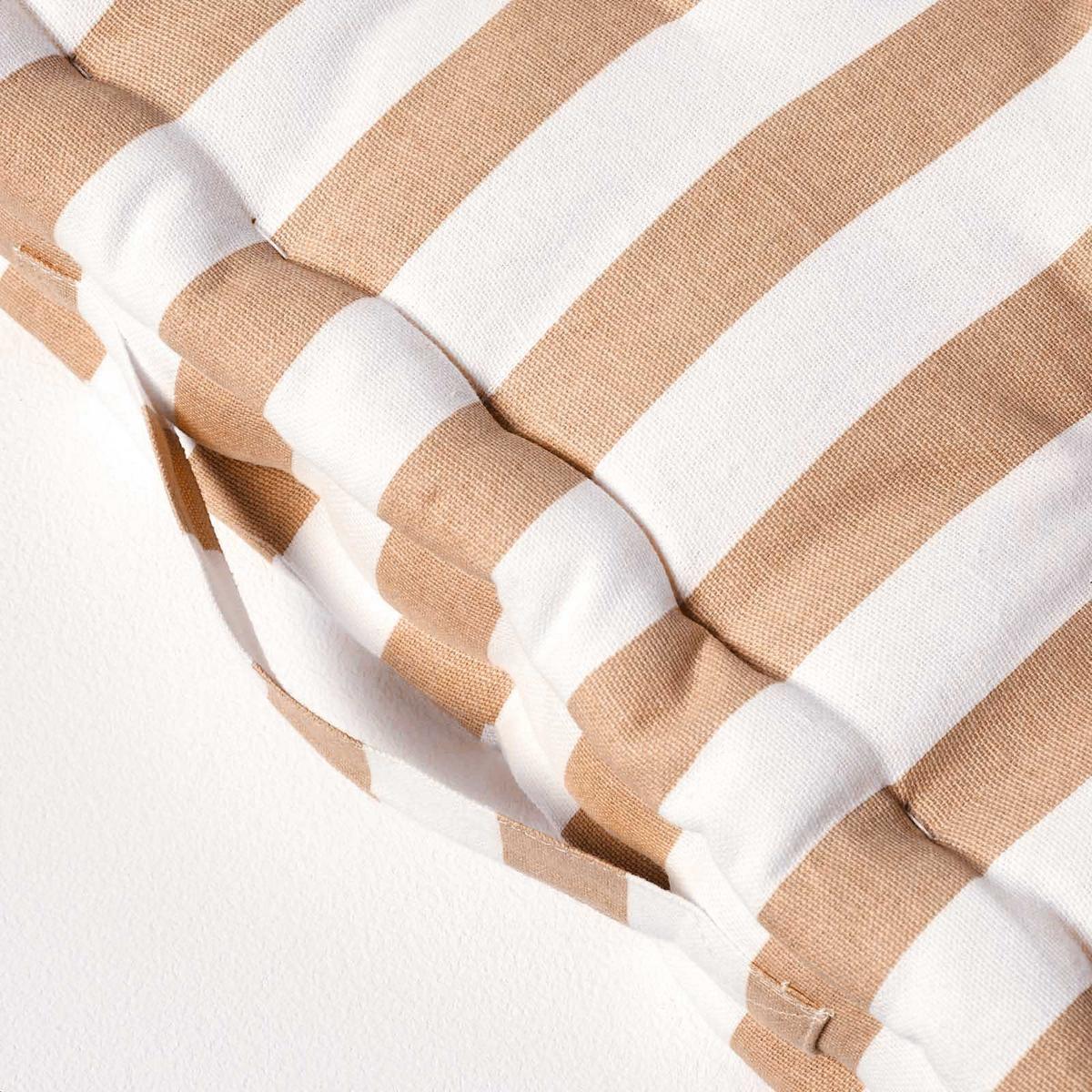 SITZKISSEN beige-weiß gestreift 50/50/10 cm - Beige, Textil (50/50/10cm) - Homescapes