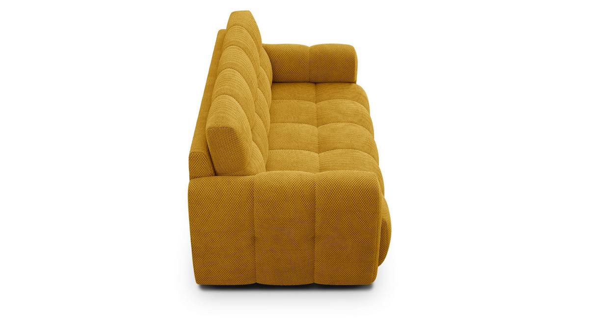SOFA MELLOW 2,5-Sitzer, safran - Gelb/Schwarz, Holz/Textil (183/87/98cm) - Wozimo