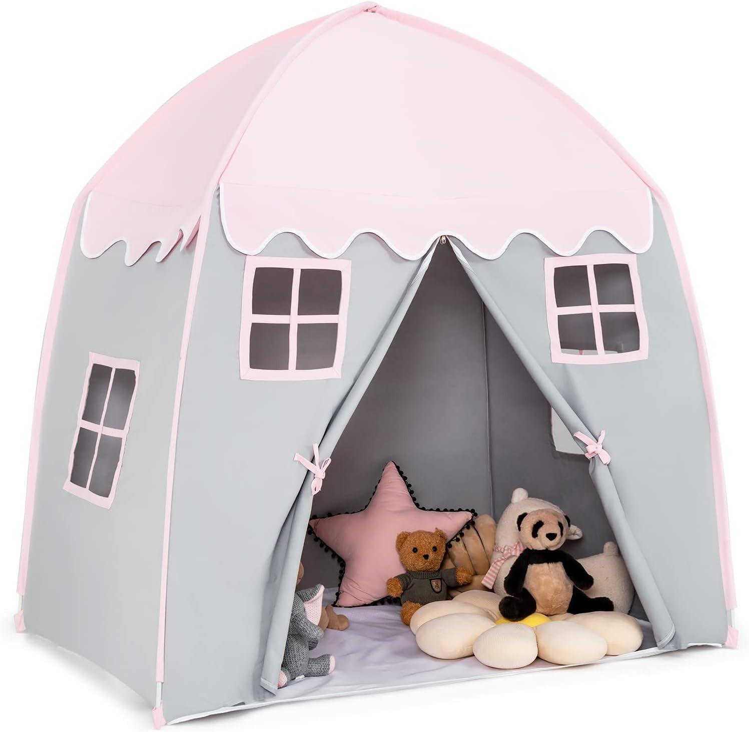 KINDERZELT 155cm Pink - Pink, Textil (143/155/100cm) - COSTWAY