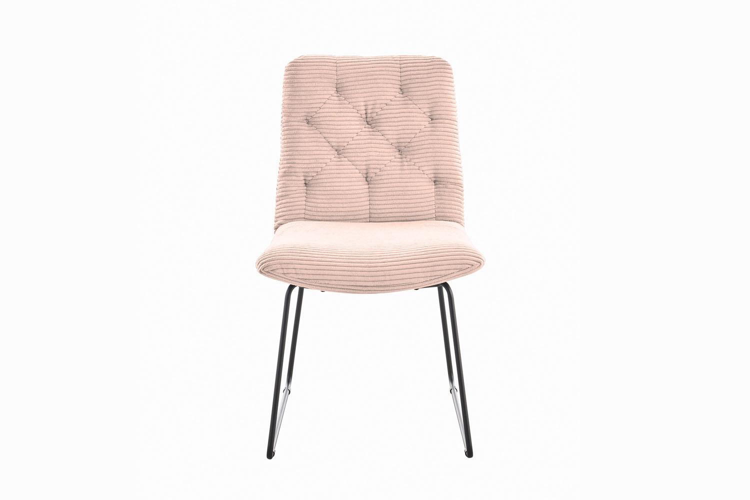 ESSZIMMERSTUHL NEW CHARME Pink Cord (1er-Set) - Pink, Textil (52/87/66cm) - KAWOLA