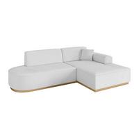 ECKSOFA Ottomane Rechts IREA-L1-v2 - 232x165x80 cm Weiß - Weiß, Holzwerkstoff/Textil (232/165cm) - ALTDECOR