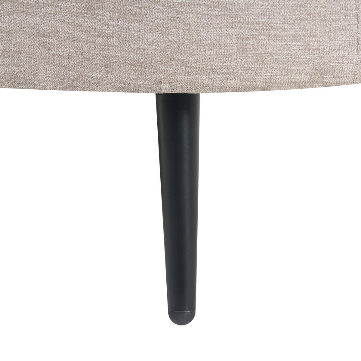 CHAISELONGUE-LINKSSEITIGE Beige Valreas - Taupe/Schwarz, Textil (151/74/80cm) - Beliani