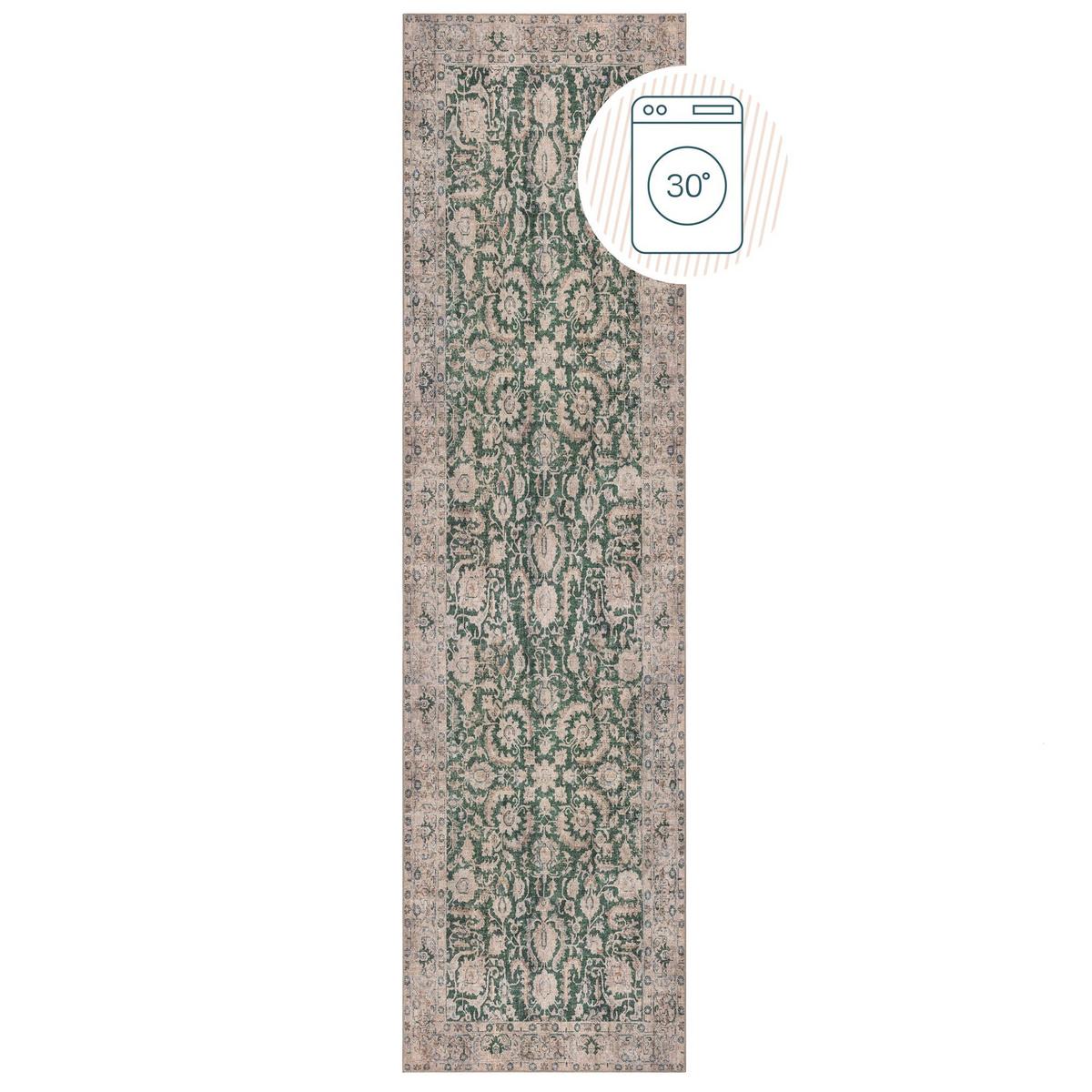TEPPICH Waschbar HURST, orientalisch, Grün, 60 x 230 cm - Grün, Textil (230/60cm) - KADIMA DESIGN