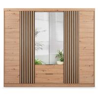DREHTÜRENSCHRANK Madero mit Spiegel und 2 Schubladen, 250 cm, eiche Artisan - Eiche Artisan, Holzwerkstoff (250/213/60cm) - Beautysofa