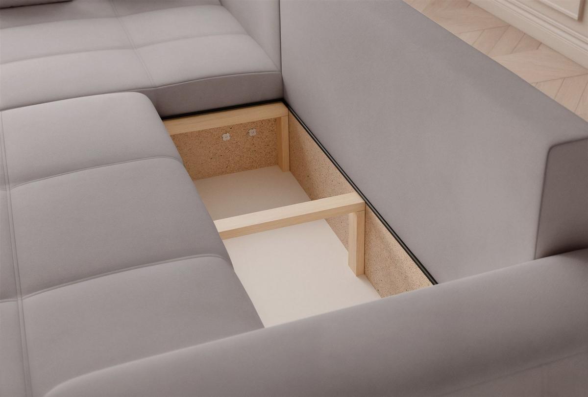 ECKSOFA Leros Xl Mit Schlaffunktion - Hellgrau, Holzwerkstoff/Textil (278/145cm) - Fun Möbel