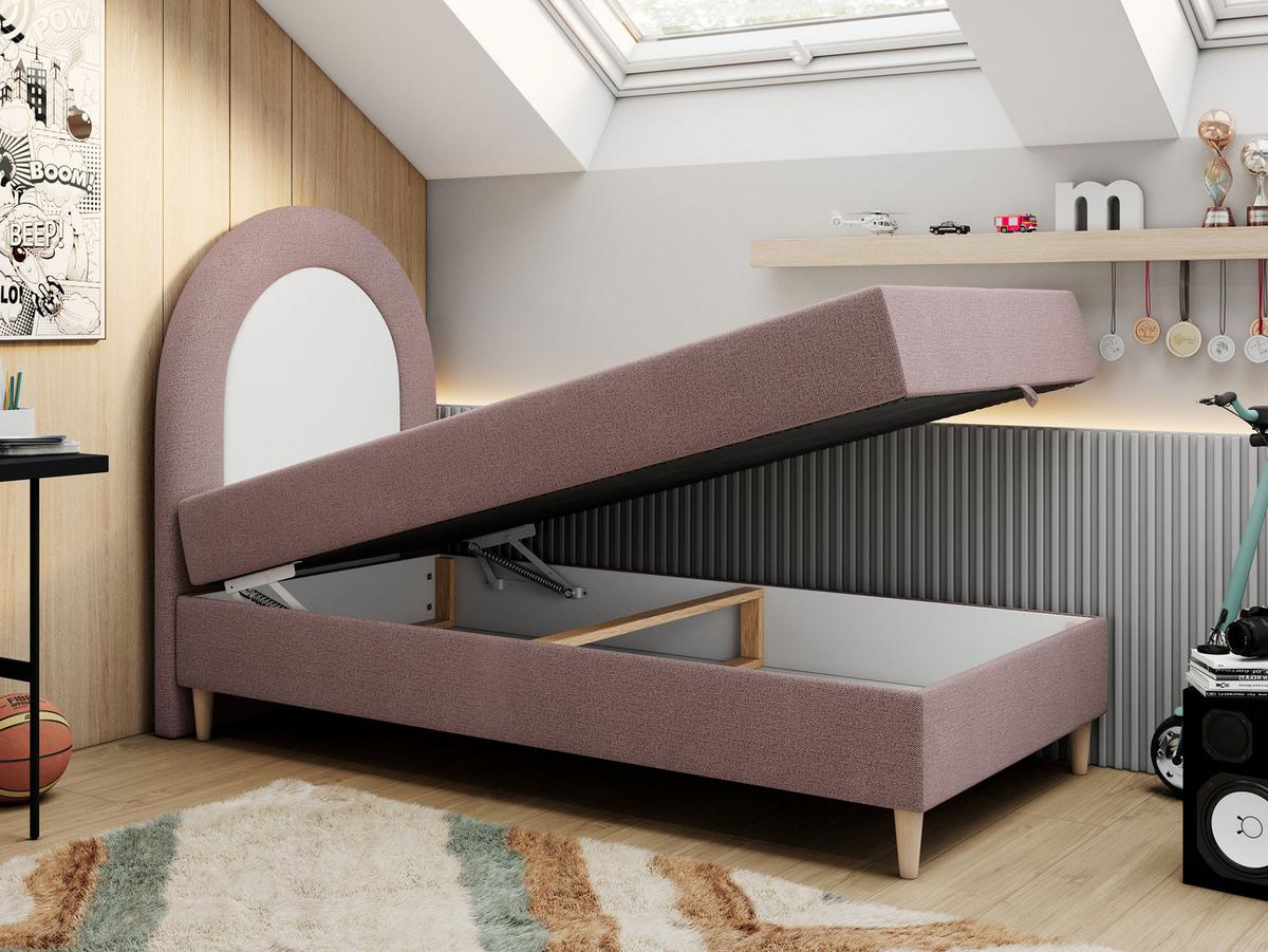 BOXBETT NEST 90/180 Rosa Struktur - H3 - Rosa, Holz/Textil (90/180cm) - MKS