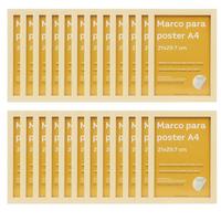 RAHMEN Set mit 24 aus MDF und Acrylglas Schutz und Aussteller für Fotografien, Bilder, Poster, Gemälde, Dekoration für Haus Farbe Hellholz A4 - Beige, Holz (21/3cm) - Nacnic