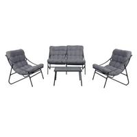 GARTENLOUNGE-SET VIBE 4-teilig mit Sofa, Sesseln und Tisch - Grau, Holzwerkstoff - RAUMHIRSCH FURNITURE