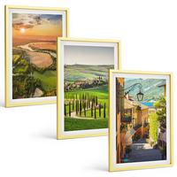 BILDER SET 3er Set - 40x60 cm Goldrahmen - Italienische Landschaften, Flussstraße - Goldfarben, Kunststoff (40/60cm) - TULUP