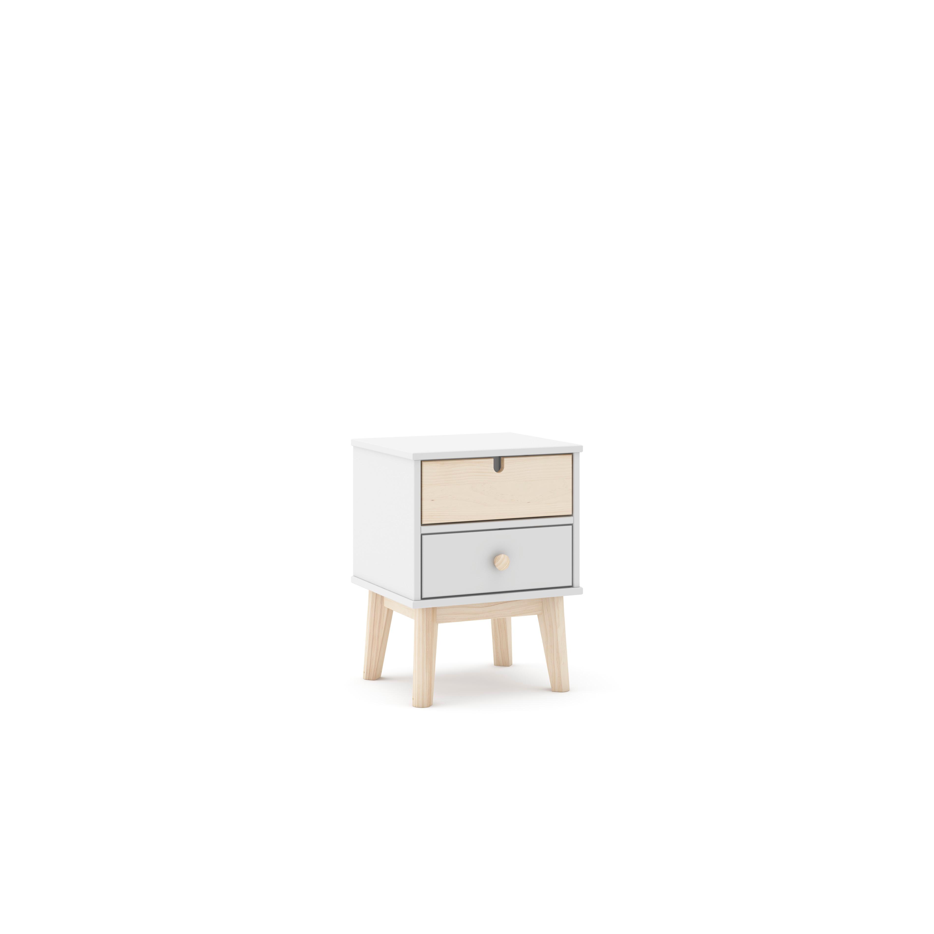 NACHTTISCH Estefania Weiß 40/35/53 cm - Weiß, Holz (35/53/40cm) - Calicosy