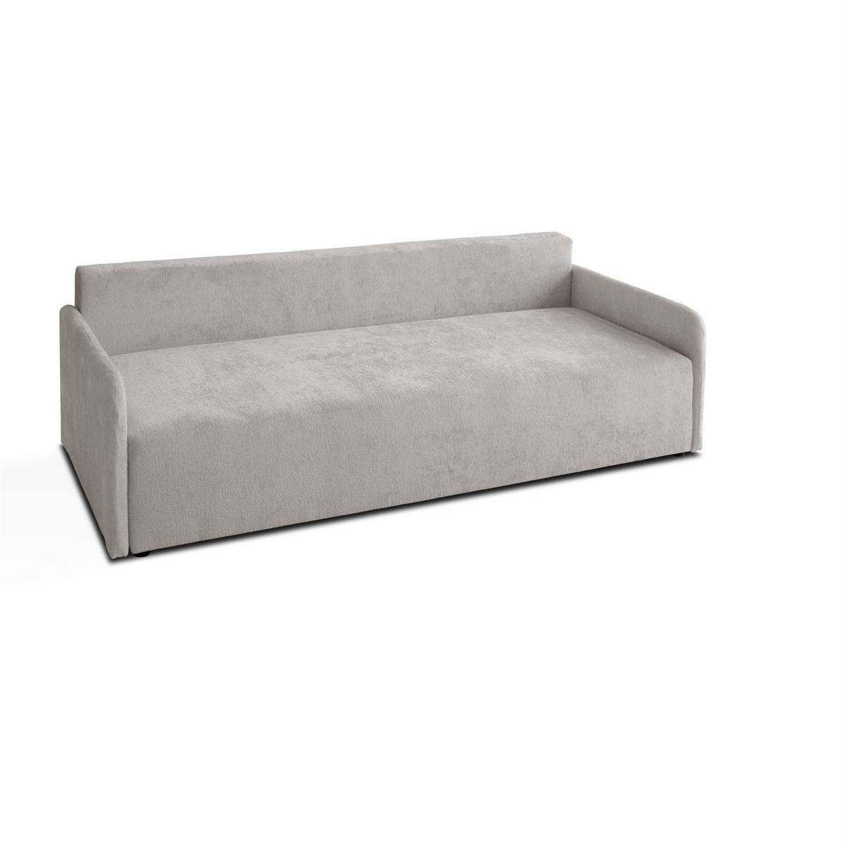 SOFA NUBO mit Schlaffunktion und Bettkasten Harmony 80 - Grau, Textil (205/91/86cm) - Lookway