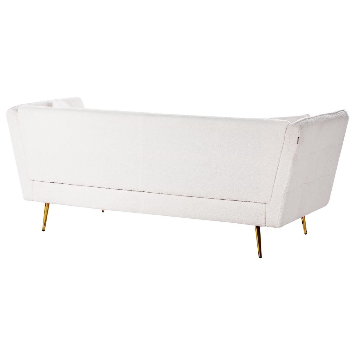 3-SITZER-SOFA Bouclé Cremeweiß Frederica - Creme, Textil (200/77/80cm) - Beliani