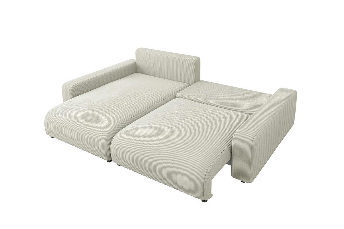 ECKSOFA Emma Beige Cord - Ottomane links - Beige, Textil (234/170cm) - S-Style Möbel