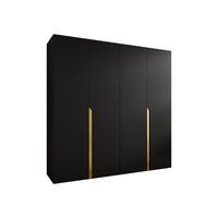 DREHTÜRENSCHRANK Mila I 200 - Goldfarben/Schwarz, Holzwerkstoff/Kunststoff (200/202/52cm) - MIRJAN24