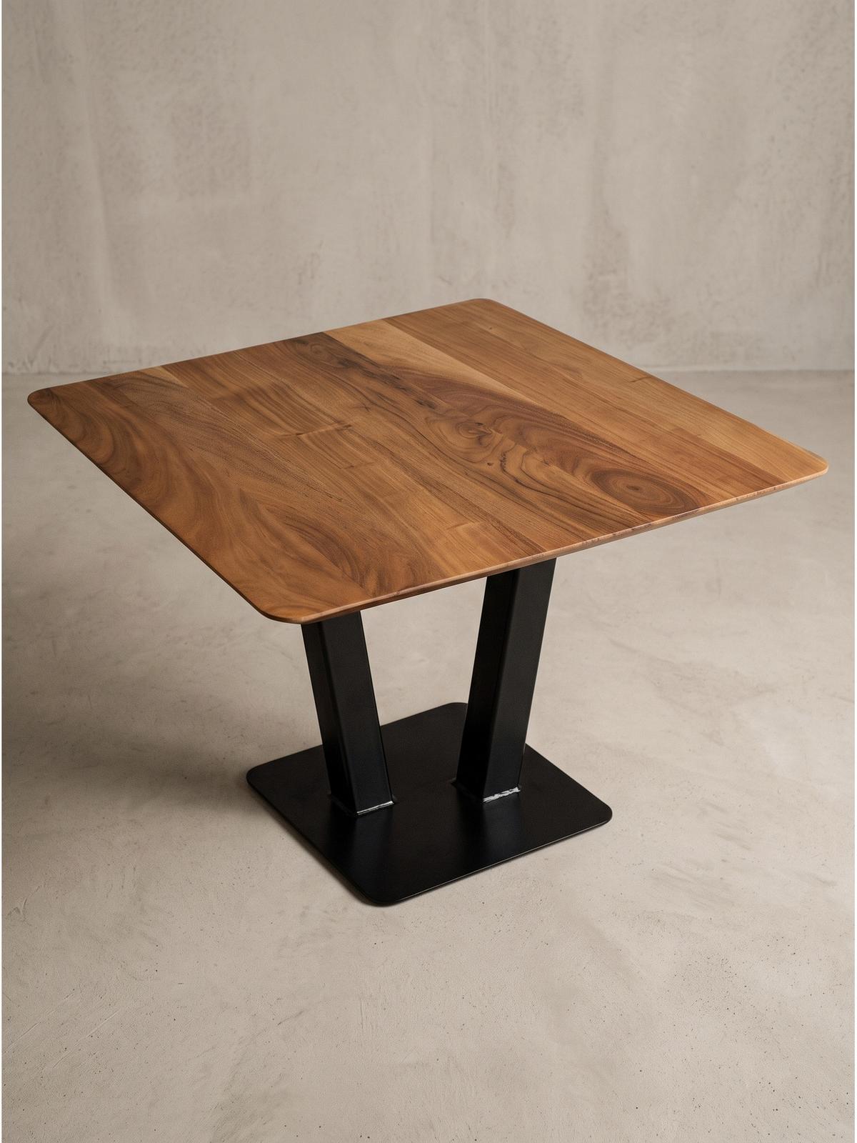 COUCHTISCH PERUGIA, Akazie Massivholz, Akazie-Schwarz, 60 x 60 x 40 cm - Schwarz/Akaziefarben, Holz/Metall (60/60/40cm) - KADIMA DESIGN