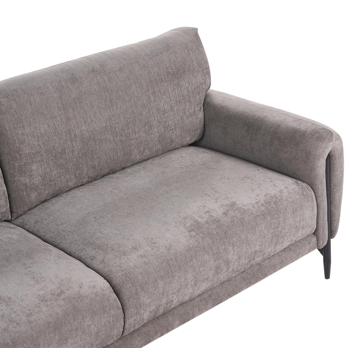 3-SITZER-SOFA Chenillegewebe Taupe Skaro - Taupe, Textil (214/87/89cm) - Beliani