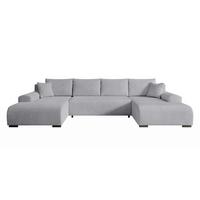 WOHNLANDSCHAFT Nelly U mit Bettkasten und Schlaffunktion, Cordstoff in U-Form - Grau, Textil (349/80/185cm)