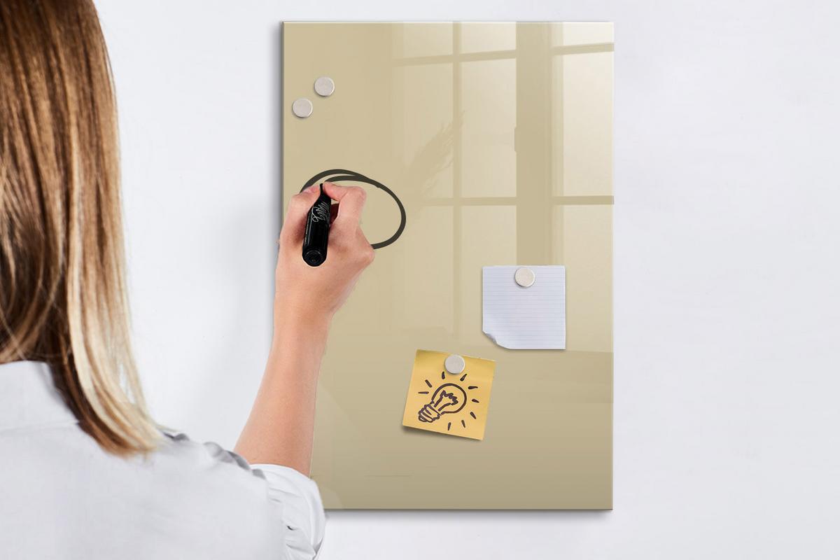 MAGNETTAFEL 40x60 Beige schwarzer Marker - Sandfarben, Glas (40/0.4/60cm) - TULUP