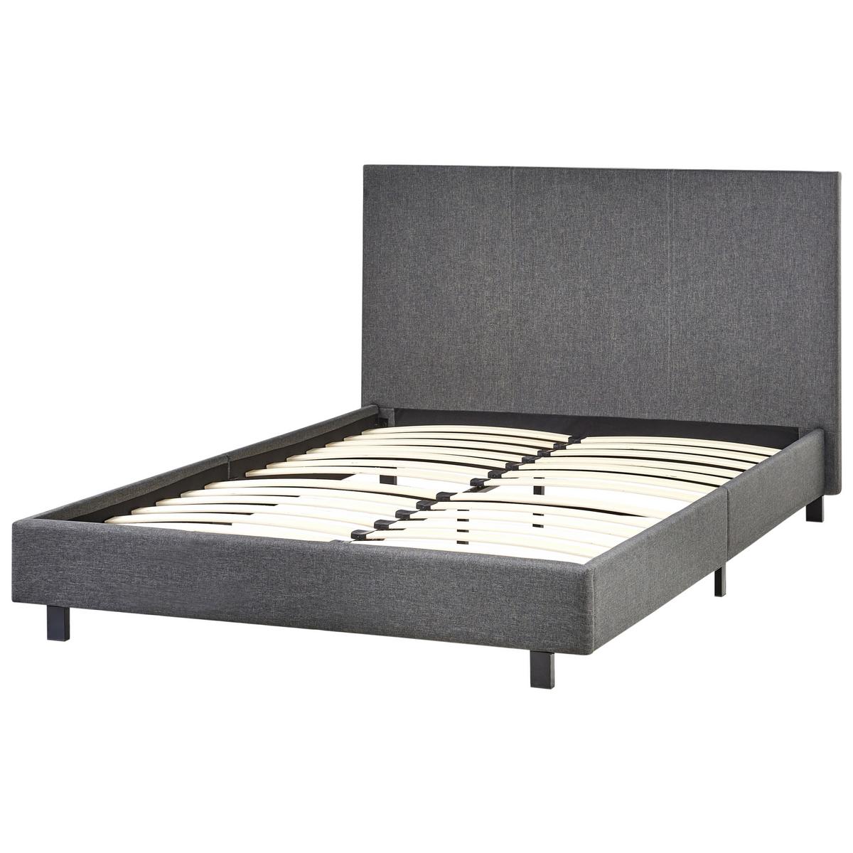 BETT mit Lattenrost 120/200 cm Stoff Grau Albi - Grau, Textil (120/200cm) - Beliani