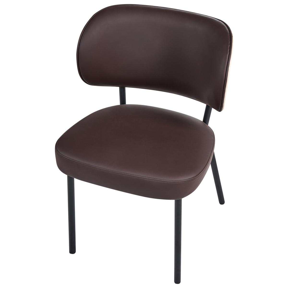 ESSZIMMERSTUHL 2er-Set Kunstleder Dunkelbraun Wonder - Dunkelbraun, Kunststoff (55/82/65cm) - Beliani