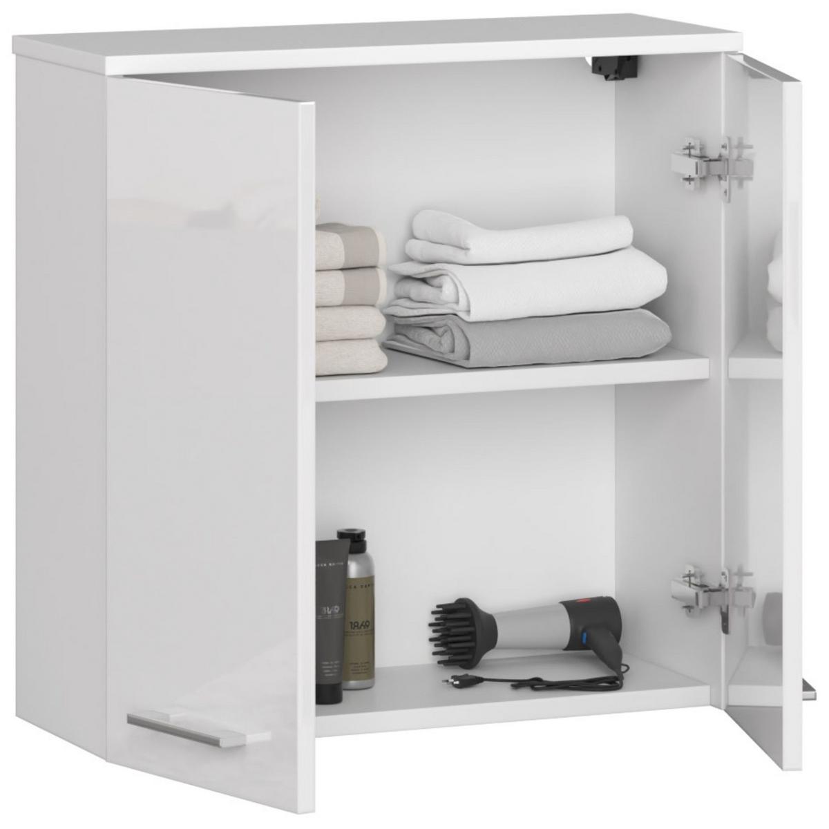 BADKOMMODE Weiß, Weiß Glanz 60/60/22,5 - Weiß Hochglanz/Weiß, Holzwerkstoff (60/60/23cm) - RAUMHIRSCH FURNITURE