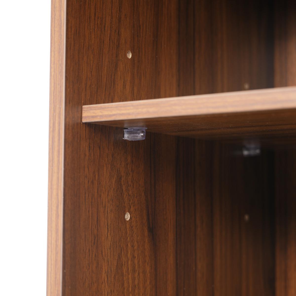 HIGHBOARD Nussbaumholz-Optik mit Glastür, 2 Schubladen & verstellbaren Regalen - Walnussfarben, Holzwerkstoff (39.8/160/35cm) - Urban Meuble
