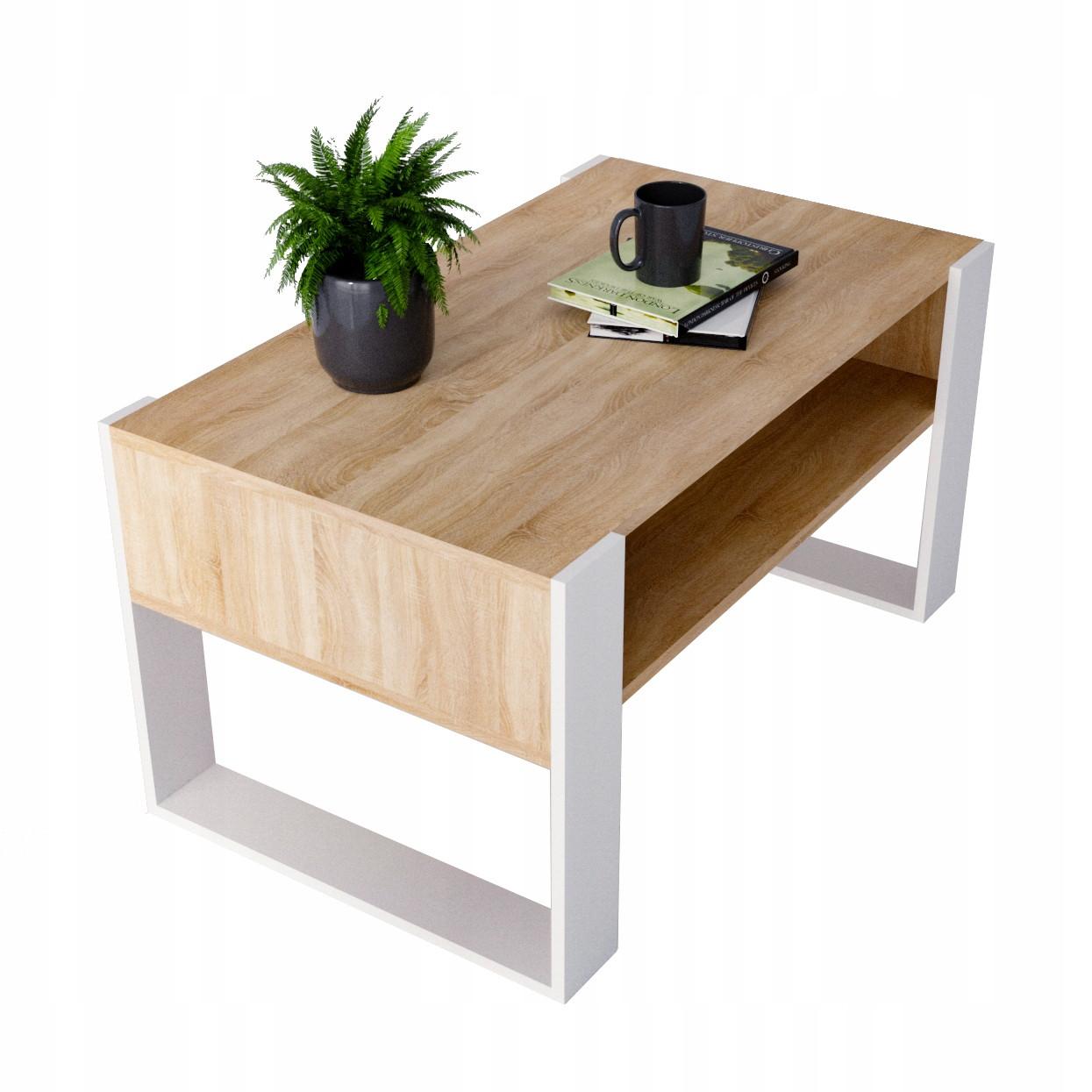 COUCHTISCH Karo92 92/45/53,6 - Weiß/Sonoma Eiche, Holzwerkstoff (54/92/45cm) - RAUMHIRSCH FURNITURE