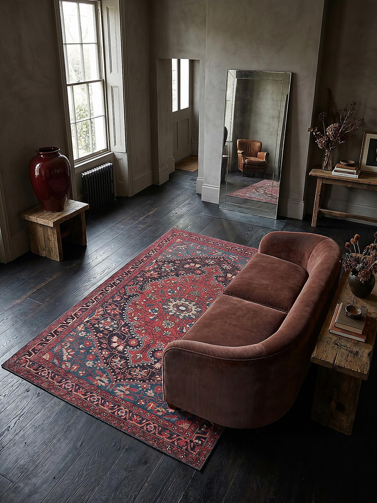 TEPPICH Waschbar HURST, orientalisch mit Medaillon, Rot, 190 x 290 cm - Rot, Textil (290/190cm) - KADIMA DESIGN