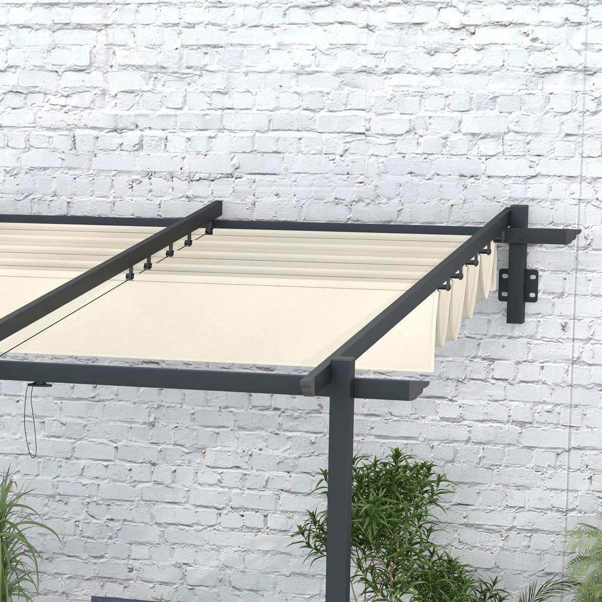 PERGOLA Winddicht Stahl+Polyester Crème - Creme, Metall (297/230/297cm) - Outsunny