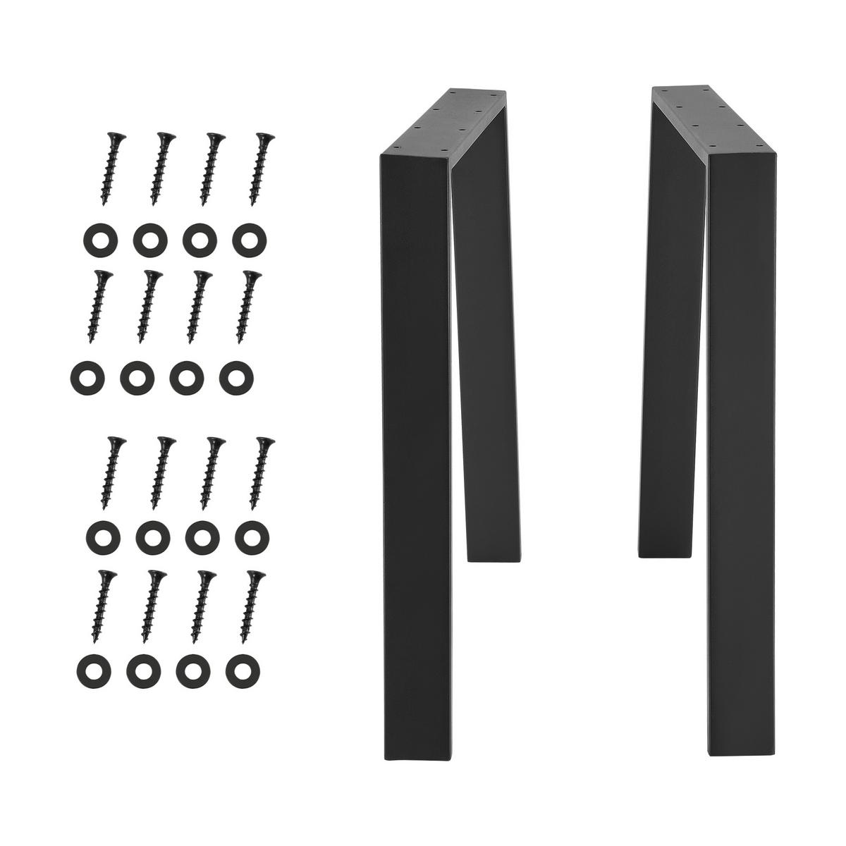 TISCHGESTELL-SET 2 TLG. Kraftisried - Schwarz, Metall (70/72/6cm) - [en.casa]