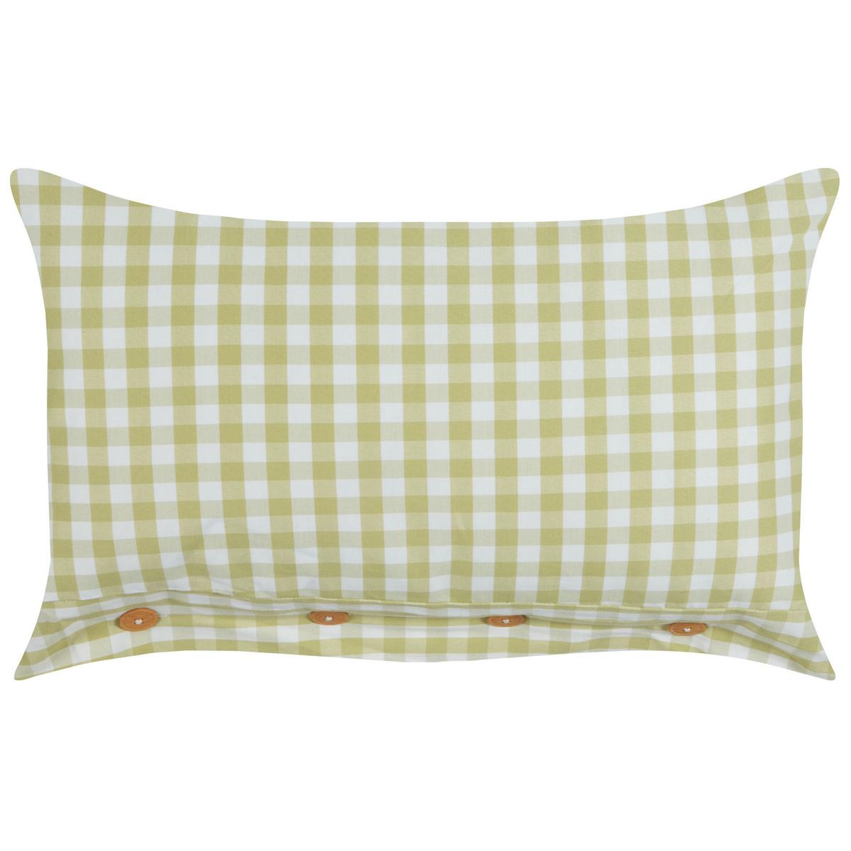 DEKOKISSEN 2er-Set Olivgrün 40/60 cm Talya - Weiß/Braun, Textil (60/40cm) - Beliani